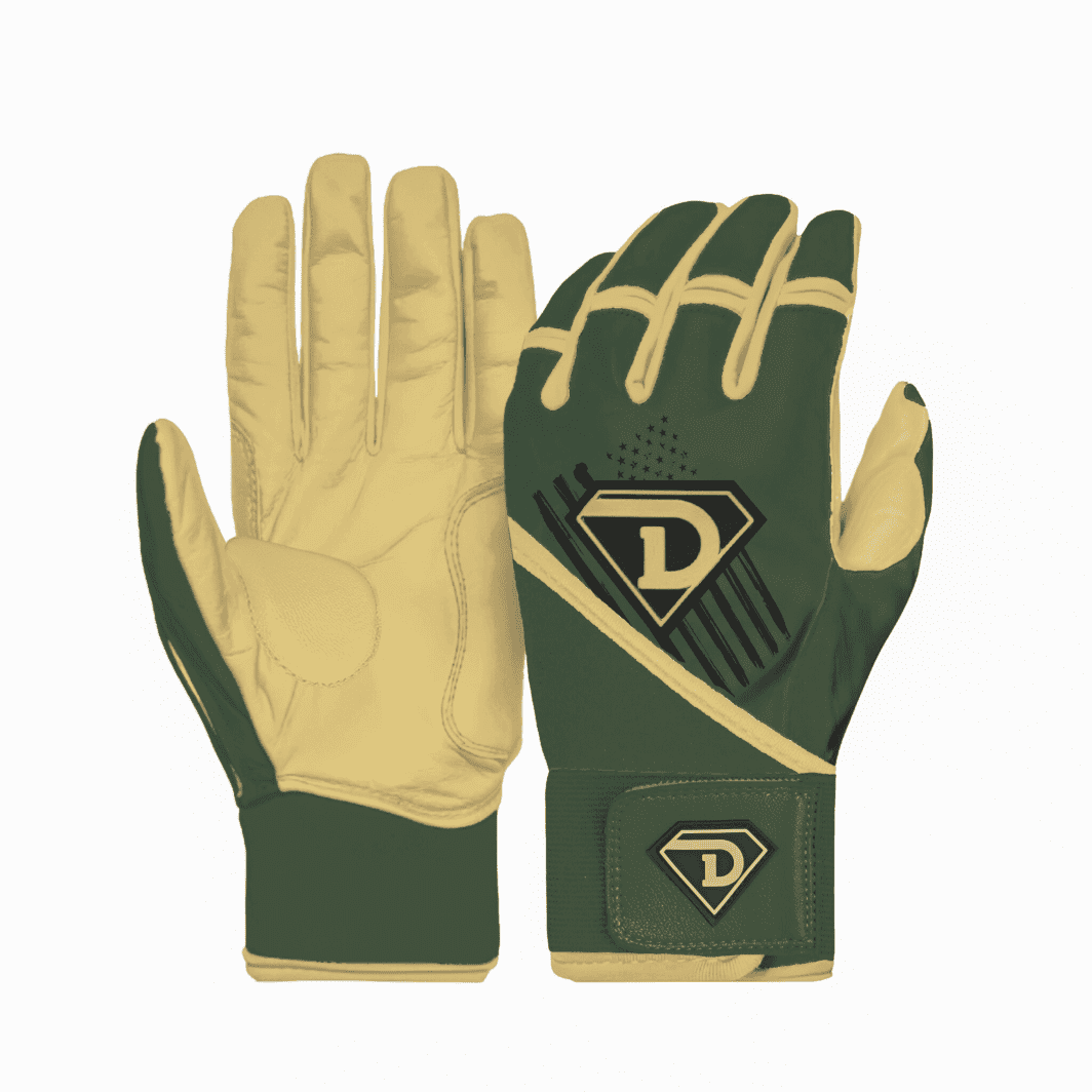 D1 Premium Batting Gloves The Tanks Military Green Beige D1 Athletics