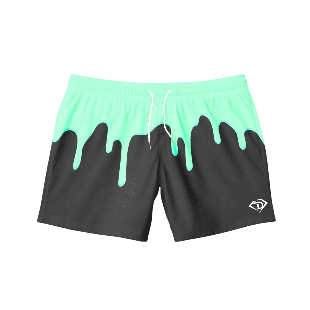 Dry-fit athletic shorts black/ mint