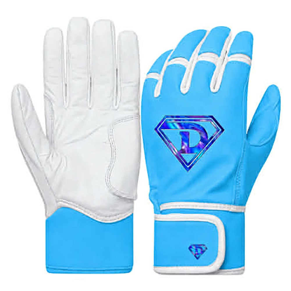 D1 Premium Batting Gloves - Ice Blue Holographic